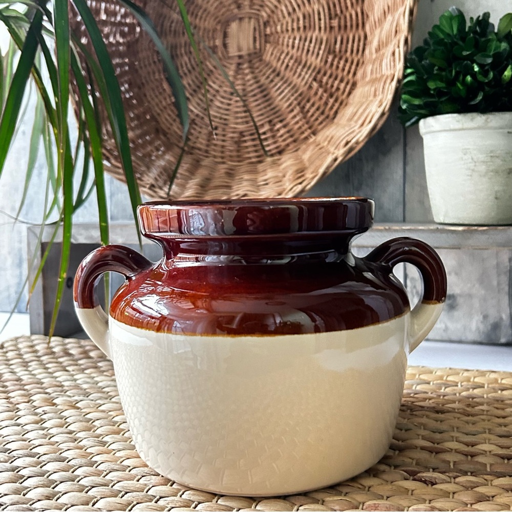 🌴Nostalgic Vintage Mccoy Bean Pot Two-Tone Glaze Farmhouse Decor-#341